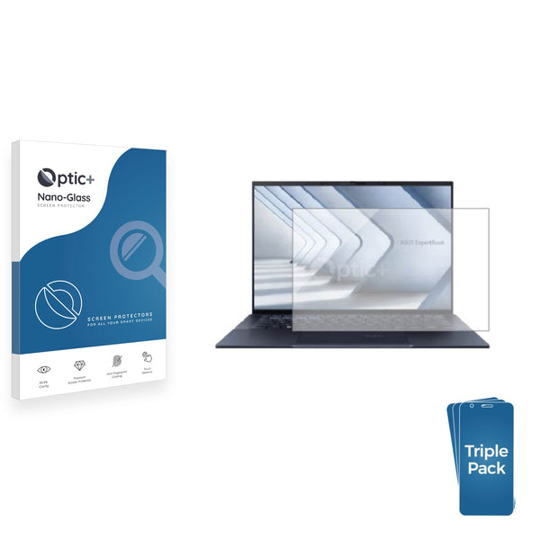 3pk Optic+ Nano Glass Screen Protectors for ASUS ExpertBook B9 B9403