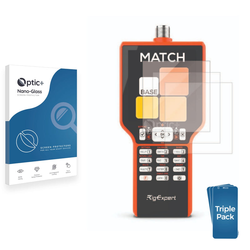 3-pack of Nano Glass screen protectors for RigExpert Match Antenna Analyzer