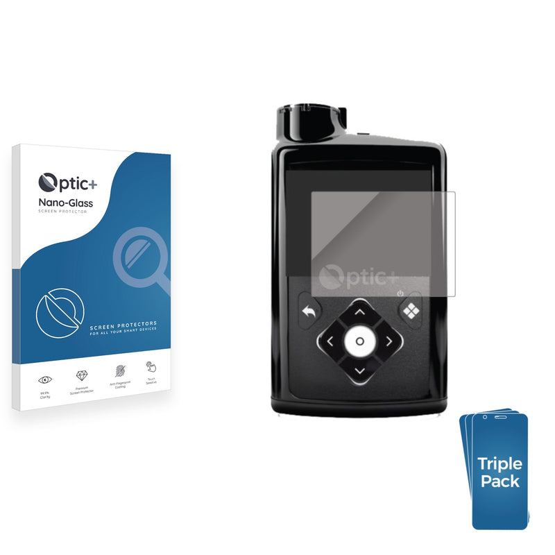 3pk Optic+ Nano Glass Screen Protectors for Medtronic Minimed 780G