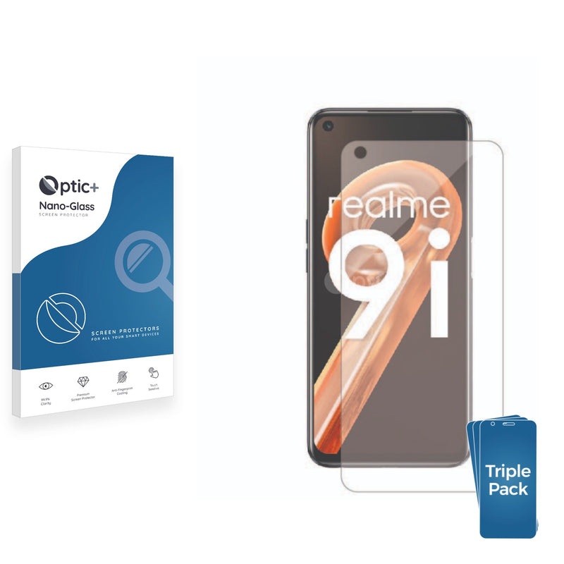 3pk Optic+ Nano Glass Screen Protectors for Realme 9i