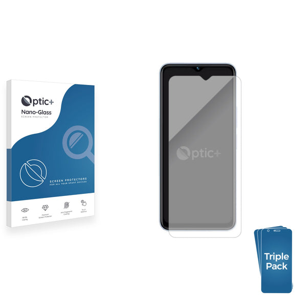 3pk Optic+ Nano Glass Screen Protectors for Vivo Y22s