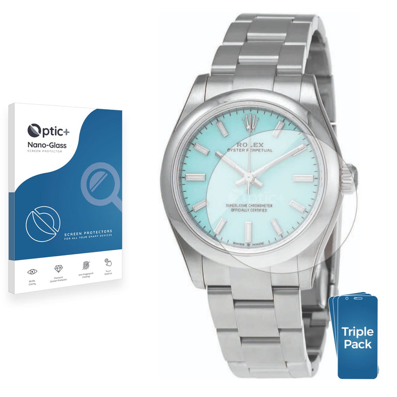 3-pack of Nano Glass screen protectors for Rolex Oyster Perpetual 31