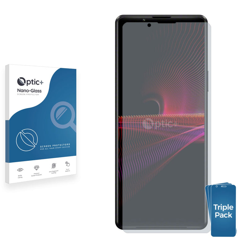 3pk Optic+ Nano Glass Screen Protectors for Sony Xperia 1 III 5G