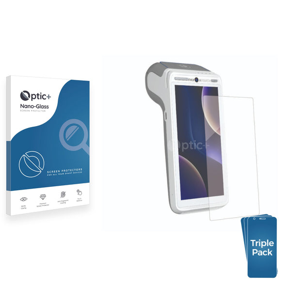 3pk Optic+ Nano Glass Screen Protectors for Pax A930 RTX