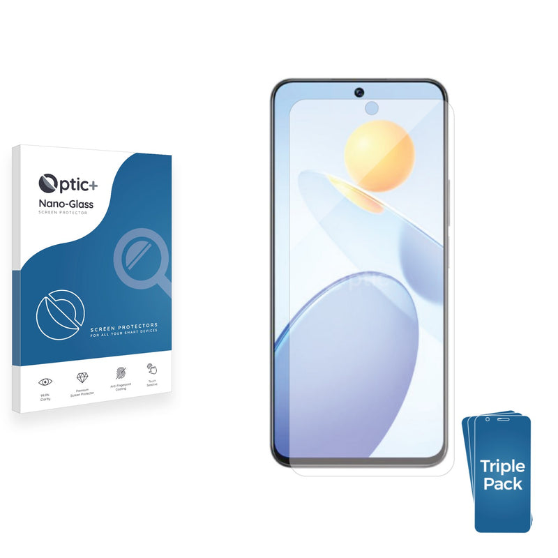 3pk Optic+ Nano Glass Screen Protectors for Honor Play 7T Pro