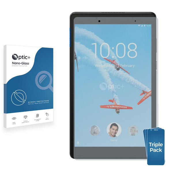 3pk Optic+ Nano Glass Screen Protectors for Lenovo Tab E8