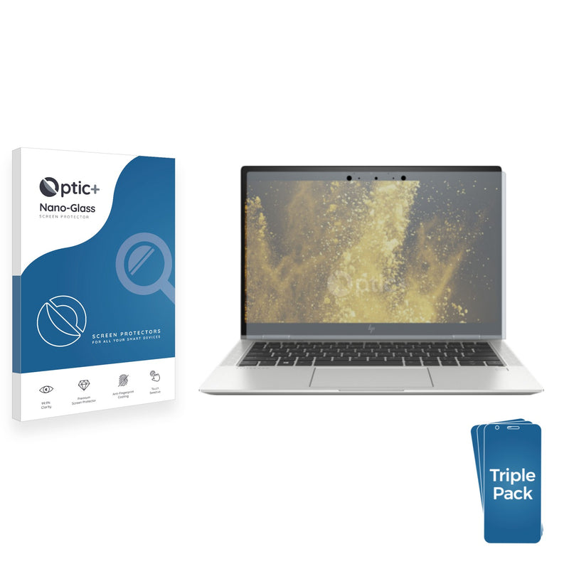 3pk Optic+ Nano Glass Screen Protectors for HP EliteBook x360 1030 G4