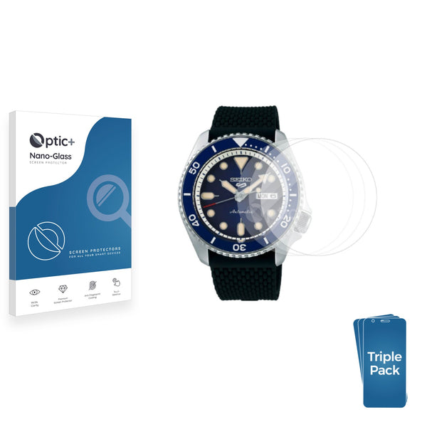 3-pack of Nano Glass screen protectors for Seiko 5 SRPD71K2