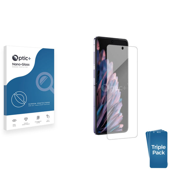 3pk Optic+ Nano Glass Screen Protectors for Oppo Find N2 Flip