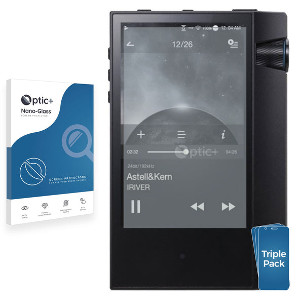 3pk Optic+ Nano Glass Screen Protectors for Astell&Kern AK70 MKII