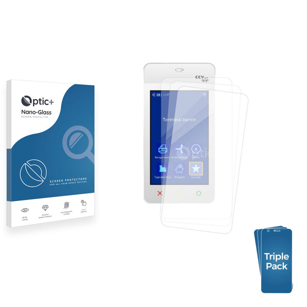 3-pack of Nano Glass screen protectors for Pax CCV  Fly A77