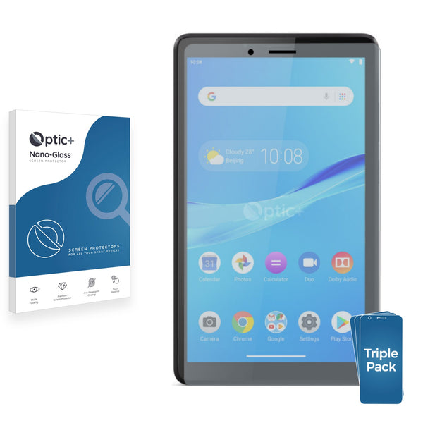 3pk Optic+ Nano Glass Screen Protectors for Lenovo Tab M7