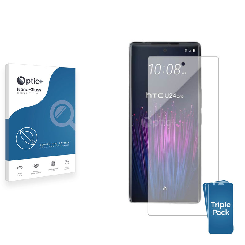 3-pack of Nano Glass screen protectors for HTC U24 Pro