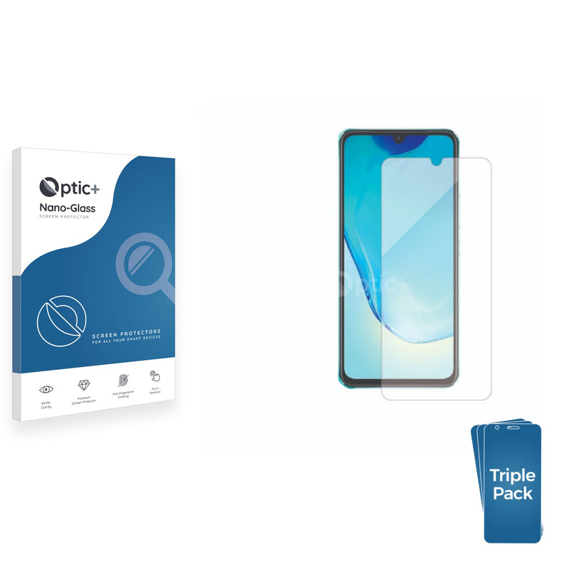 3pk Optic+ Nano Glass Screen Protectors for Vivo V25