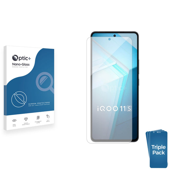 3pk Optic+ Nano Glass Screen Protectors for Vivo iQOO 11s