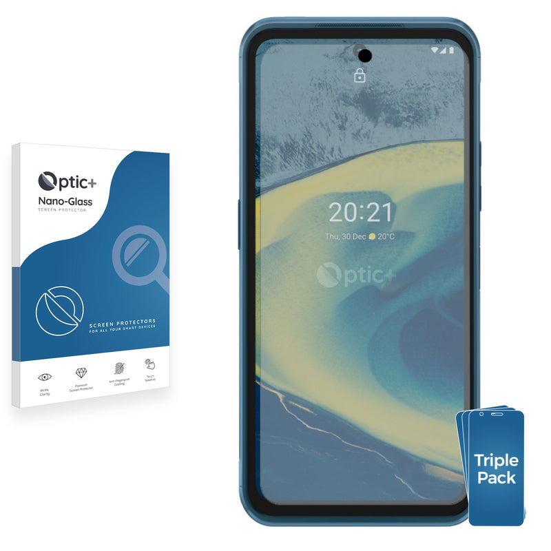 3pk Optic+ Nano Glass Screen Protectors for Nokia XR20