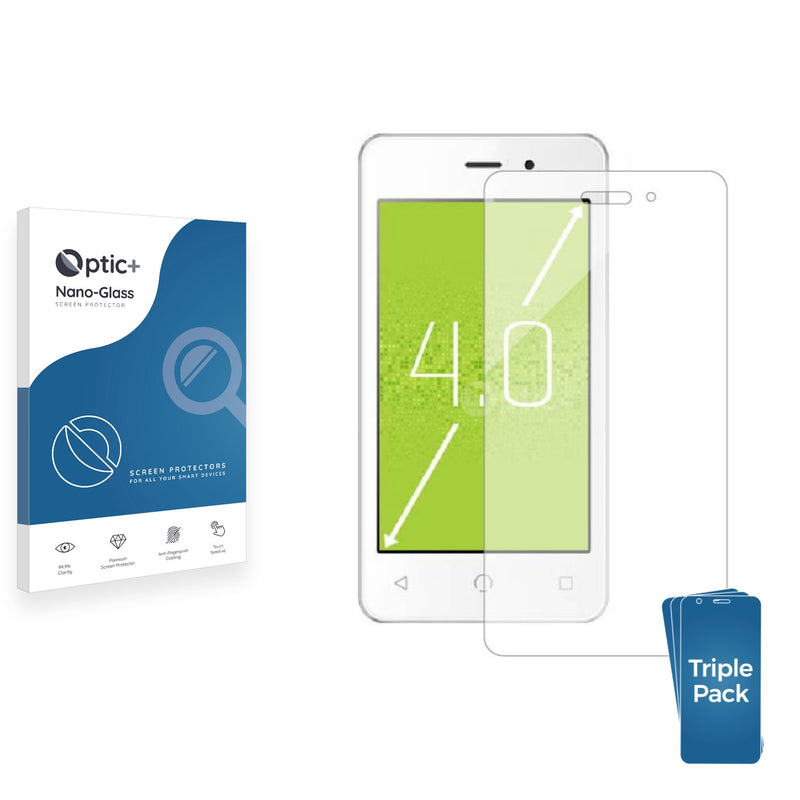 3pk Optic+ Nano Glass Screen Protectors for NUU Mobile A1