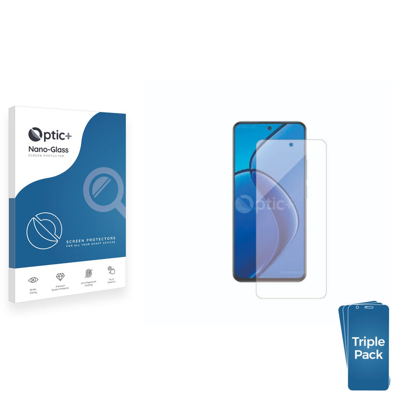 3-pack of Nano Glass screen protectors for realme 12 4G