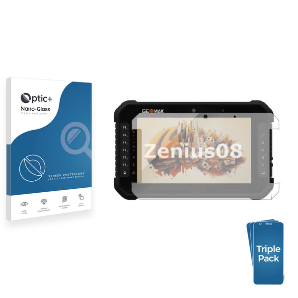 3pk Optic+ Nano Glass Screen Protectors for GeoMax Zenius 08