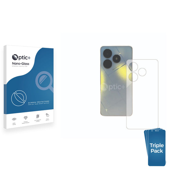 3pk Optic+ Nano Glass Rear Protectors for Tecno Pop 8 (Back)