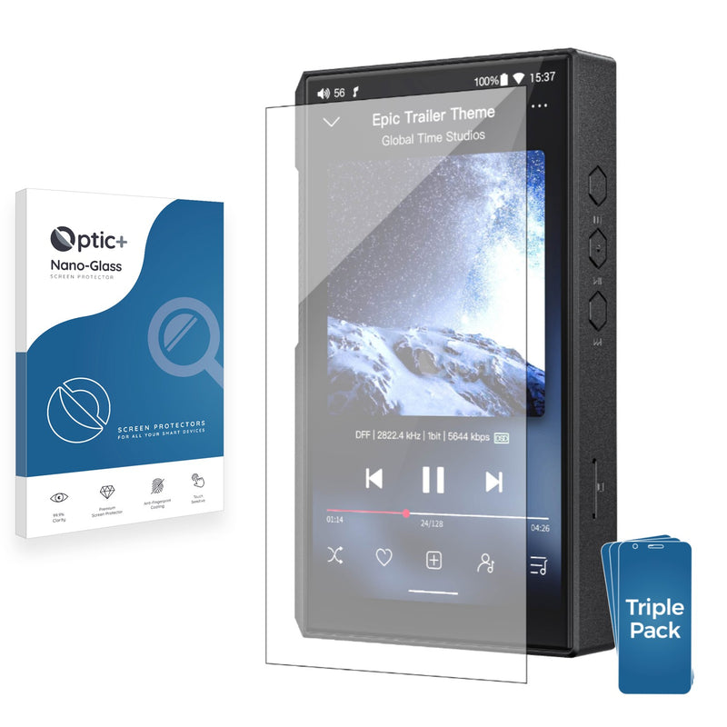 3pk Optic+ Nano Glass Screen Protectors for FiiO M11s