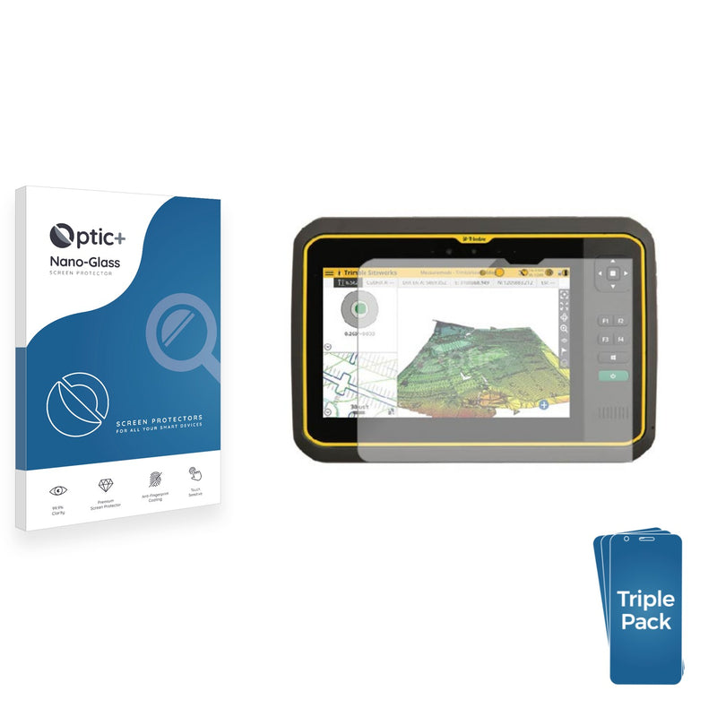 3pk Optic+ Nano Glass Screen Protectors for Trimble T7