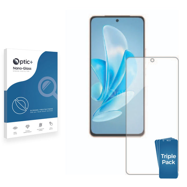 3pk Optic+ Nano Glass Screen Protectors for Vivo V30 Lite