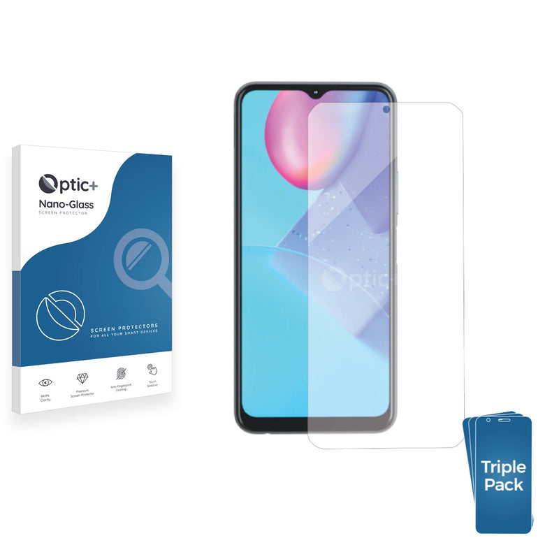 3pk Optic+ Nano Glass Screen Protectors for Vivo Y12s