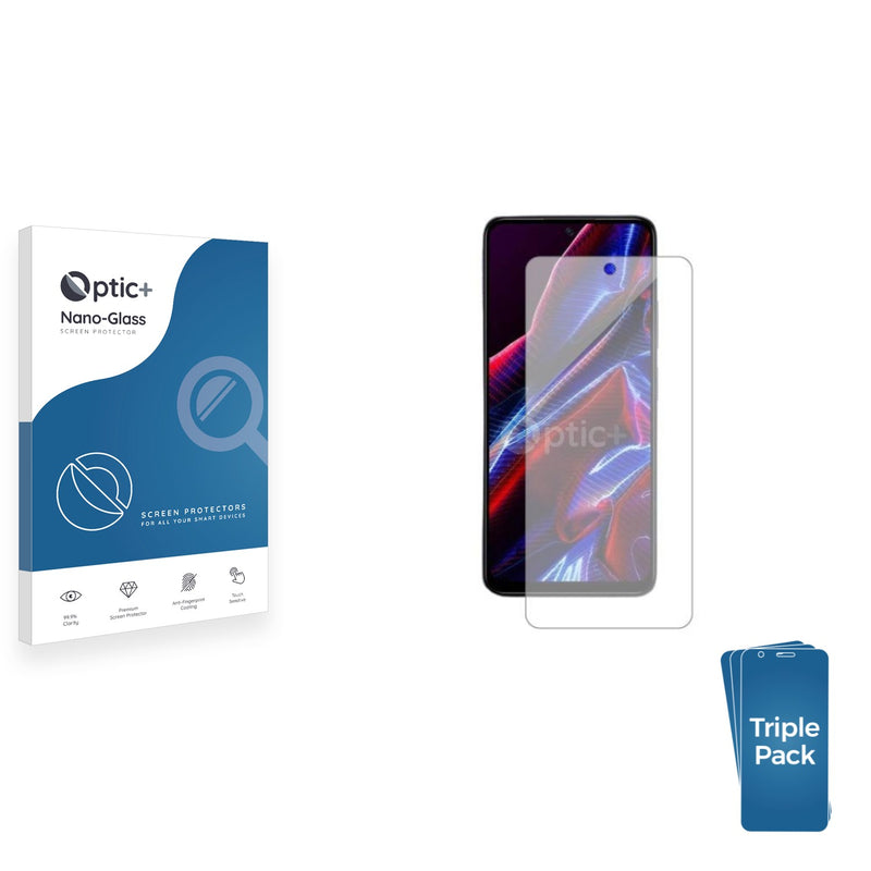 3pk Optic+ Nano Glass Screen Protectors for Xiaomi Poco X5