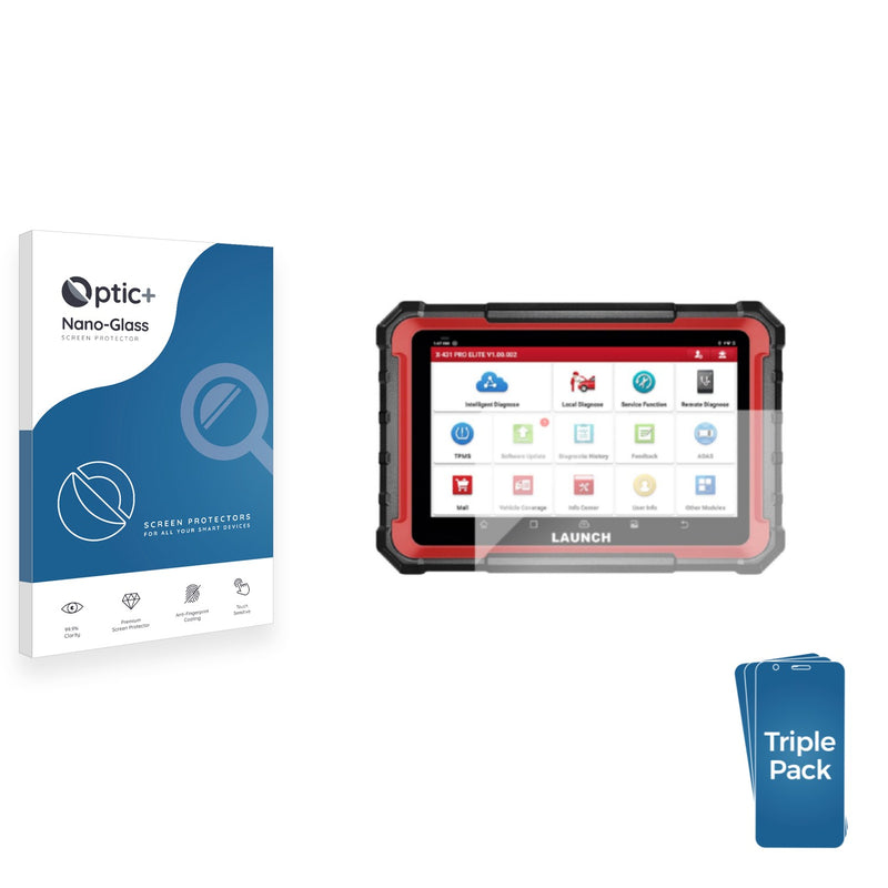 3-pack of Nano Glass screen protectors for Launch X431 V + Pro 5.0