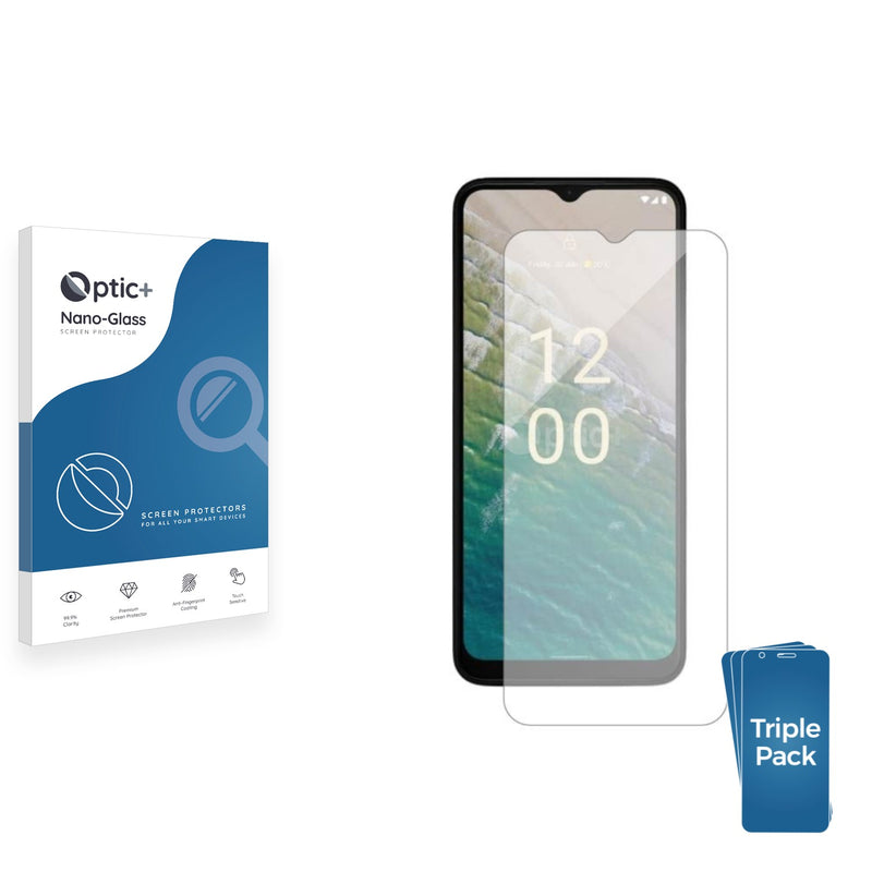 3pk Optic+ Nano Glass Screen Protectors for Nokia C22