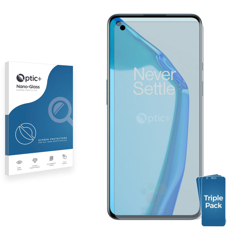 3pk Optic+ Nano Glass Screen Protectors for OnePlus 9 5G