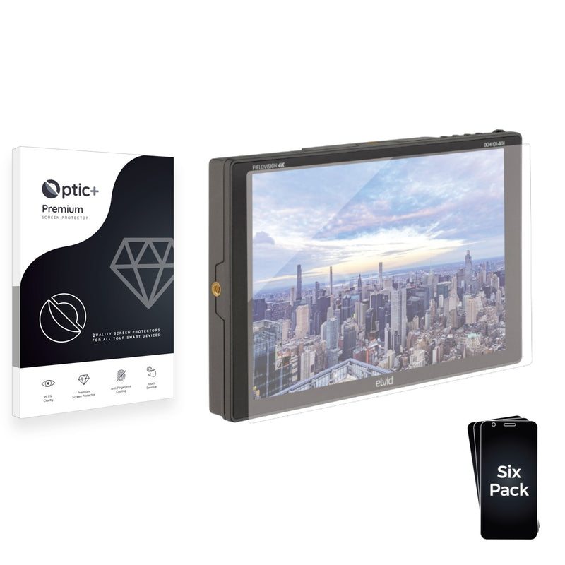 6pk Optic+ Premium Film Screen Protectors for Elvid FieldVision 10.1" LCD On-Camera Monitor