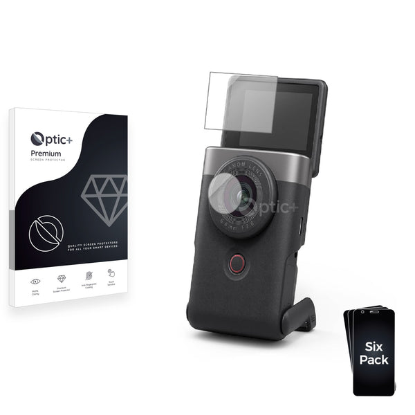 6pk Optic+ Premium Film Screen Protectors for Canon PowerShot  V10 Vlog Camera