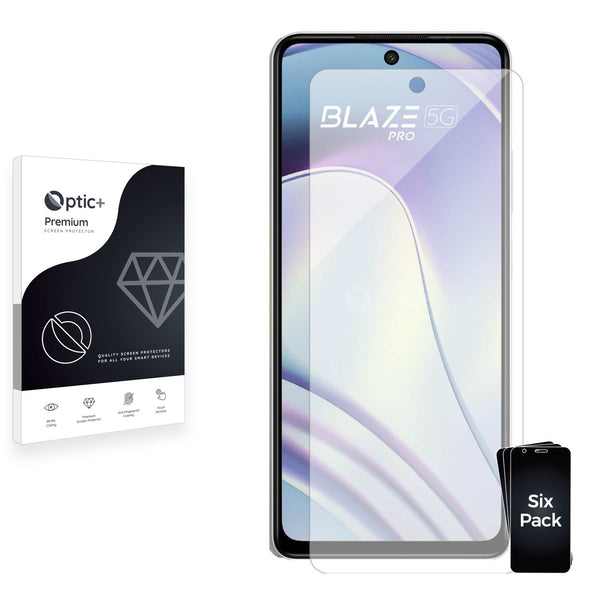 6pk Optic+ Premium Film Screen Protectors for Lava Blaze Pro 5G