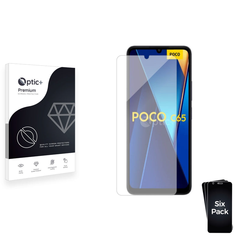 6pk Optic+ Premium Film Screen Protectors for Xiaomi Poco C65