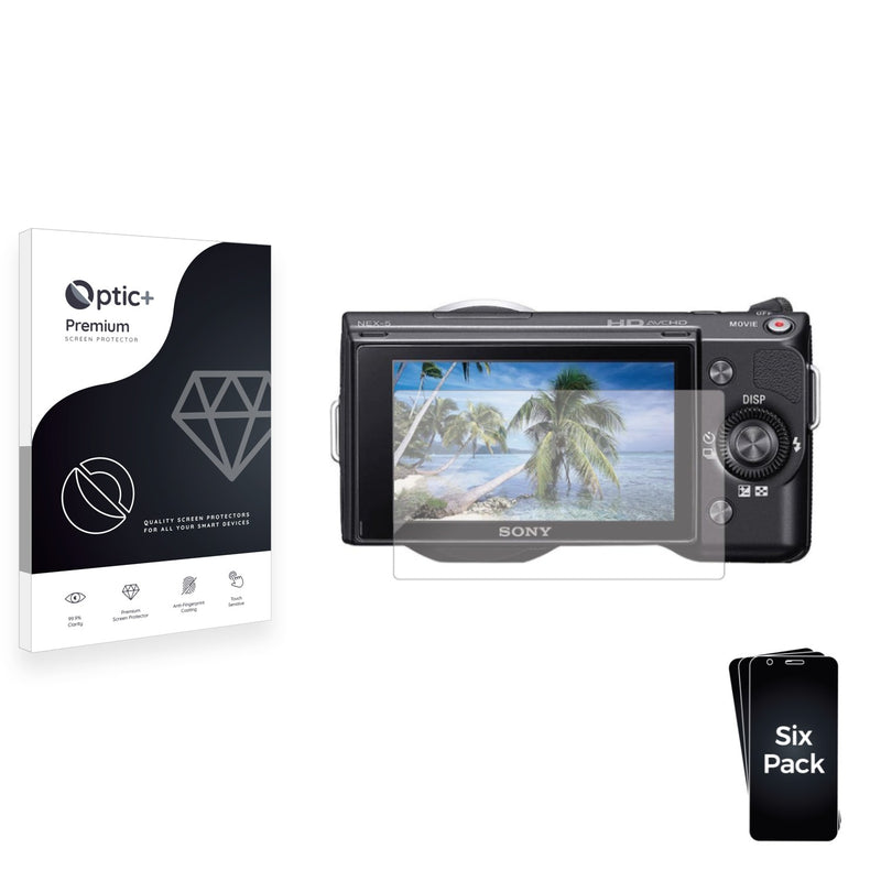 6pk Optic+ Premium Film Screen Protectors for Sony Alpha NEX-5