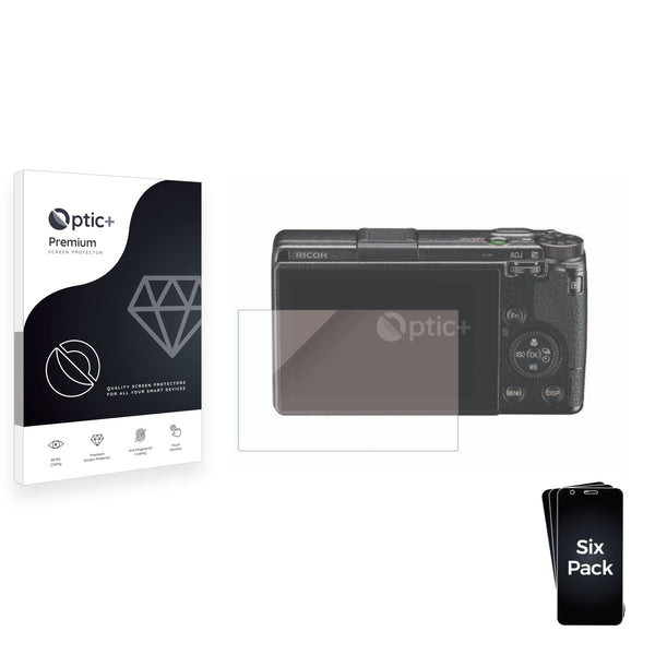 6pk Optic+ Premium Film Screen Protectors for Ricoh GR III HDF