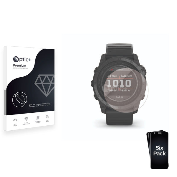 6pk Optic+ Premium Film Screen Protectors for Garmin Tactix 7 Standard