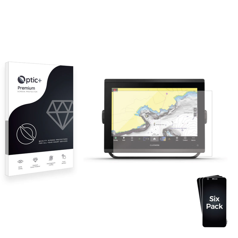 6pk Optic+ Premium Film Screen Protectors for Garmin GPSMAP 1253xsv