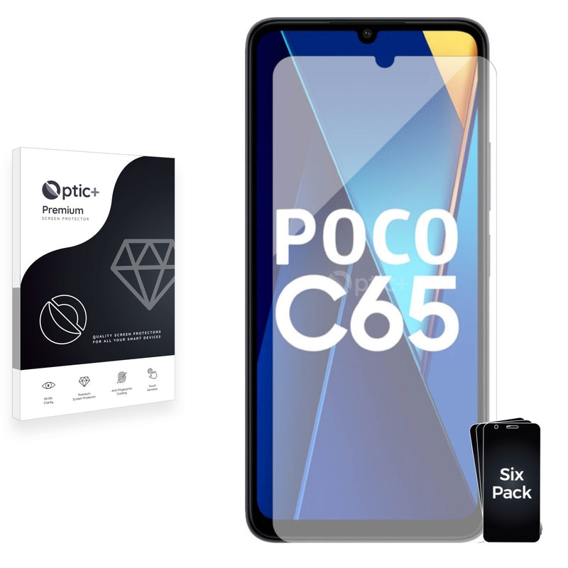 6pk Optic+ Premium Film Screen Protectors for Xiaomi Poco C65