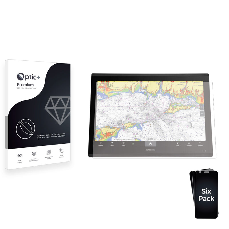 6pk Optic+ Premium Film Screen Protectors for Garmin GPSMAP 8424 MFD