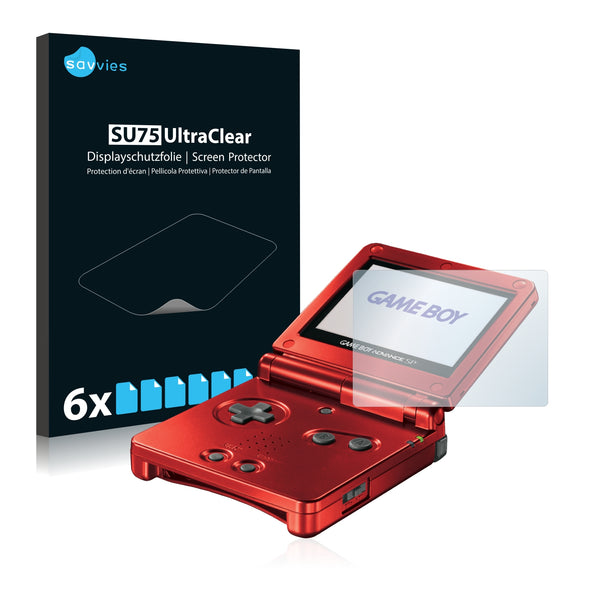 6x Savvies SU75 Screen Protector for Nintendo Gameboy Advance GBA SP