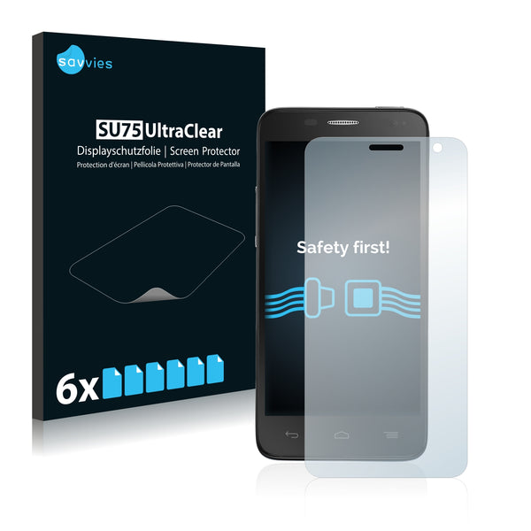 6x Savvies SU75 Screen Protector for Alcatel One Touch OT-6012D Idol Mini Slate