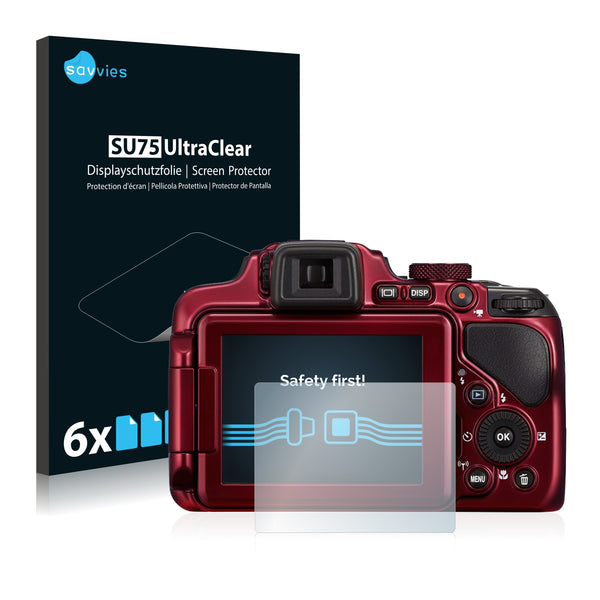 6x Savvies SU75 Screen Protector for Nikon Coolpix P600