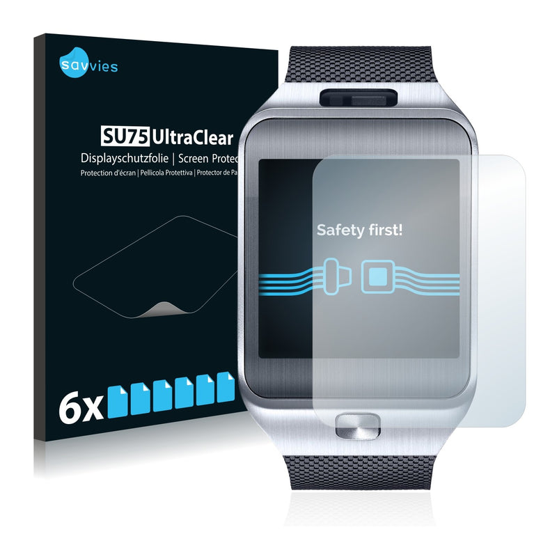 6x Savvies SU75 Screen Protector for Samsung Galaxy Gear 2 SM-R380