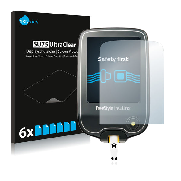6x Savvies SU75 Screen Protector for Freestyle InsuLinx