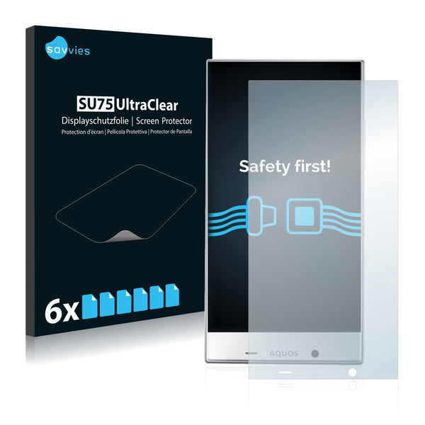 6x Savvies SU75 Screen Protector for Sharp Aquos Crystal X