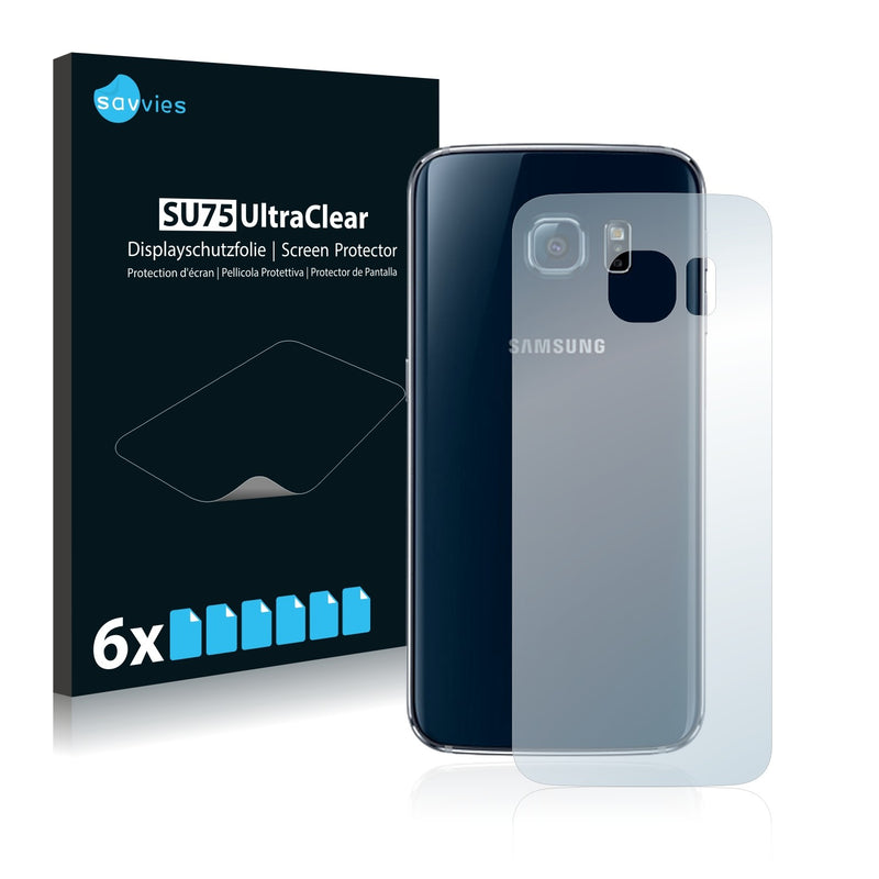 6x Savvies SU75 Screen Protector for Samsung Galaxy S6 Edge (Back)