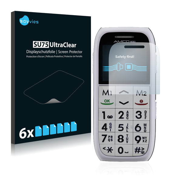 6x Savvies SU75 Screen Protector for Brondi Amico Vero 2